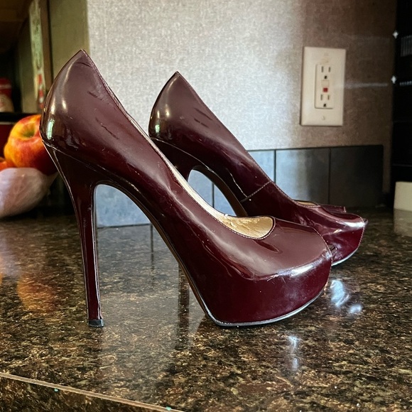 Enzo Angiolini Dark Burgundy Platform Heels - Picture 10 of 10